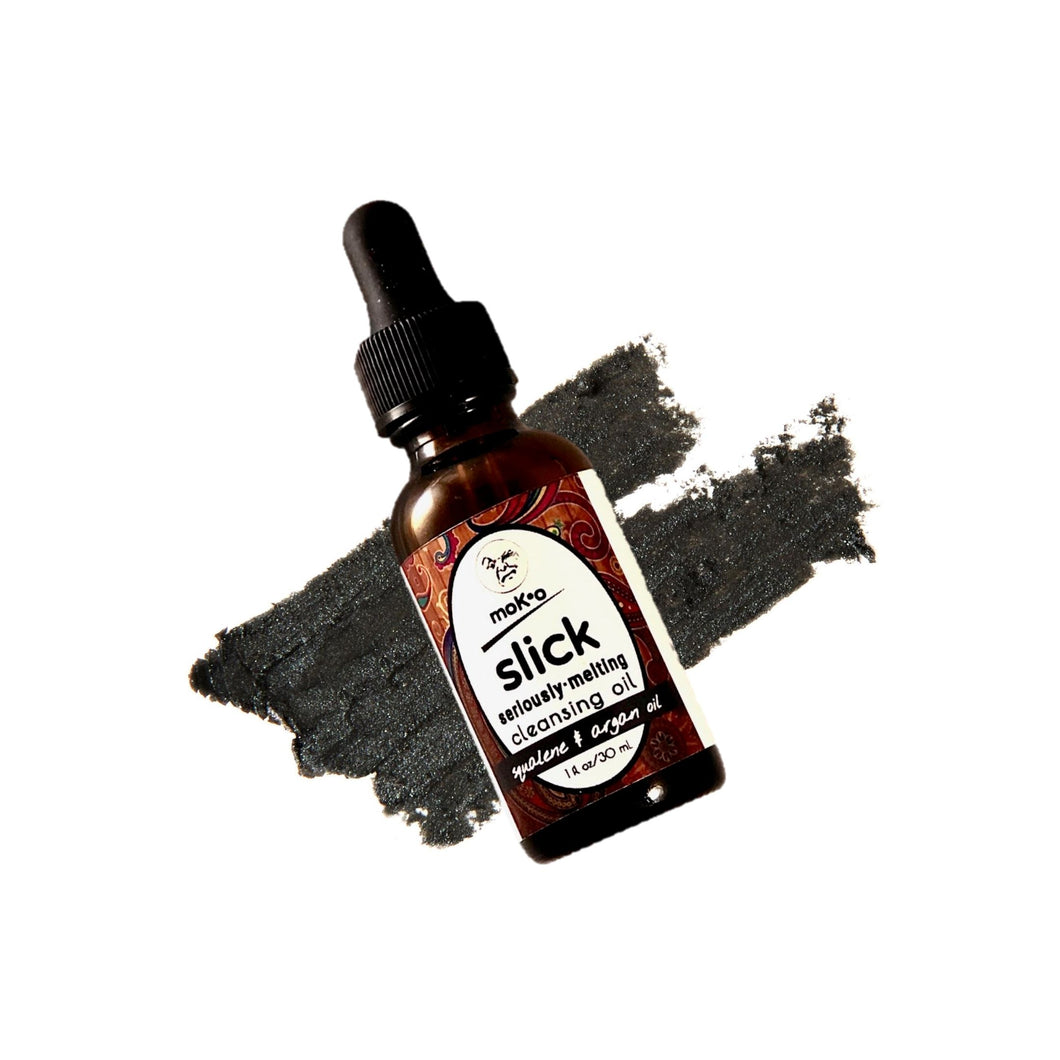 SLICK Cleansing Oil to remove dirt, makeup and impurities without toxic chemicals. Slick. 